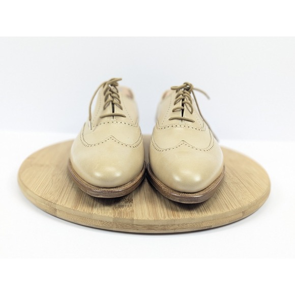 Peal Co Dress Shoes Mens 10 D Brooks Brothers Oxford Beige Wingtip Classic - Picture 7 of 15
